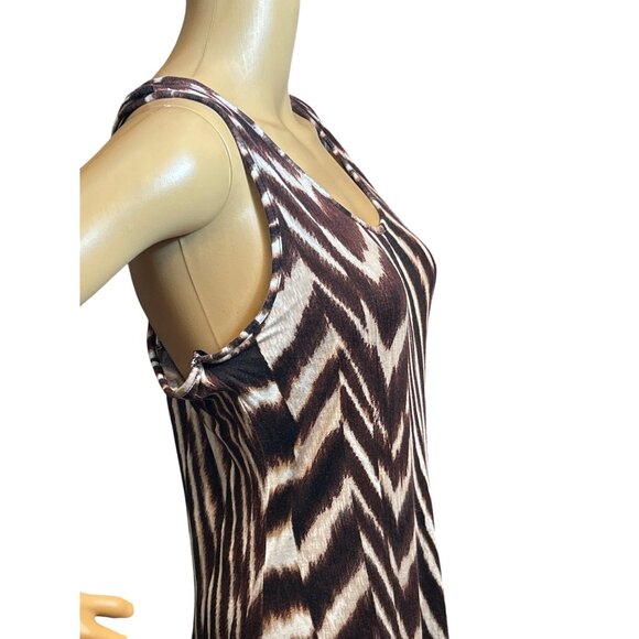 Calvin Klein Womens Maxi Dress Small Animal Print Earthy Boho Chic Artsy - Picture 8 of 8